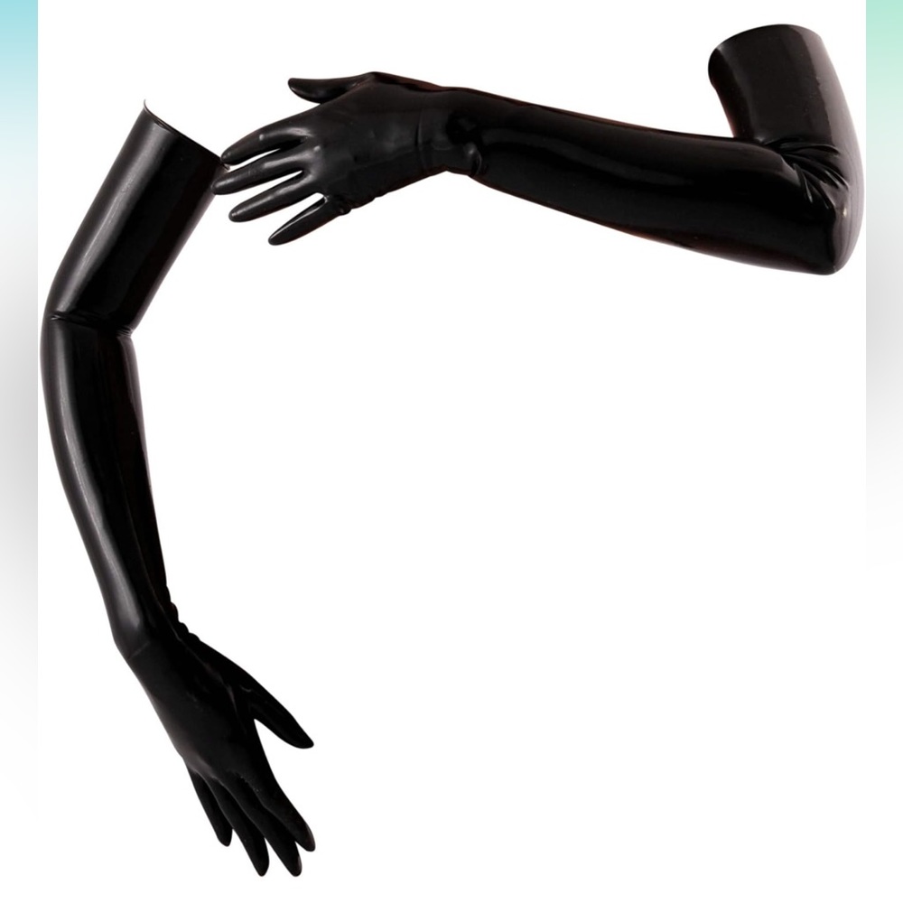 Black Latex Opera Gloves